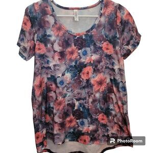LuLaRoe Multi-color Flower Classic-T
